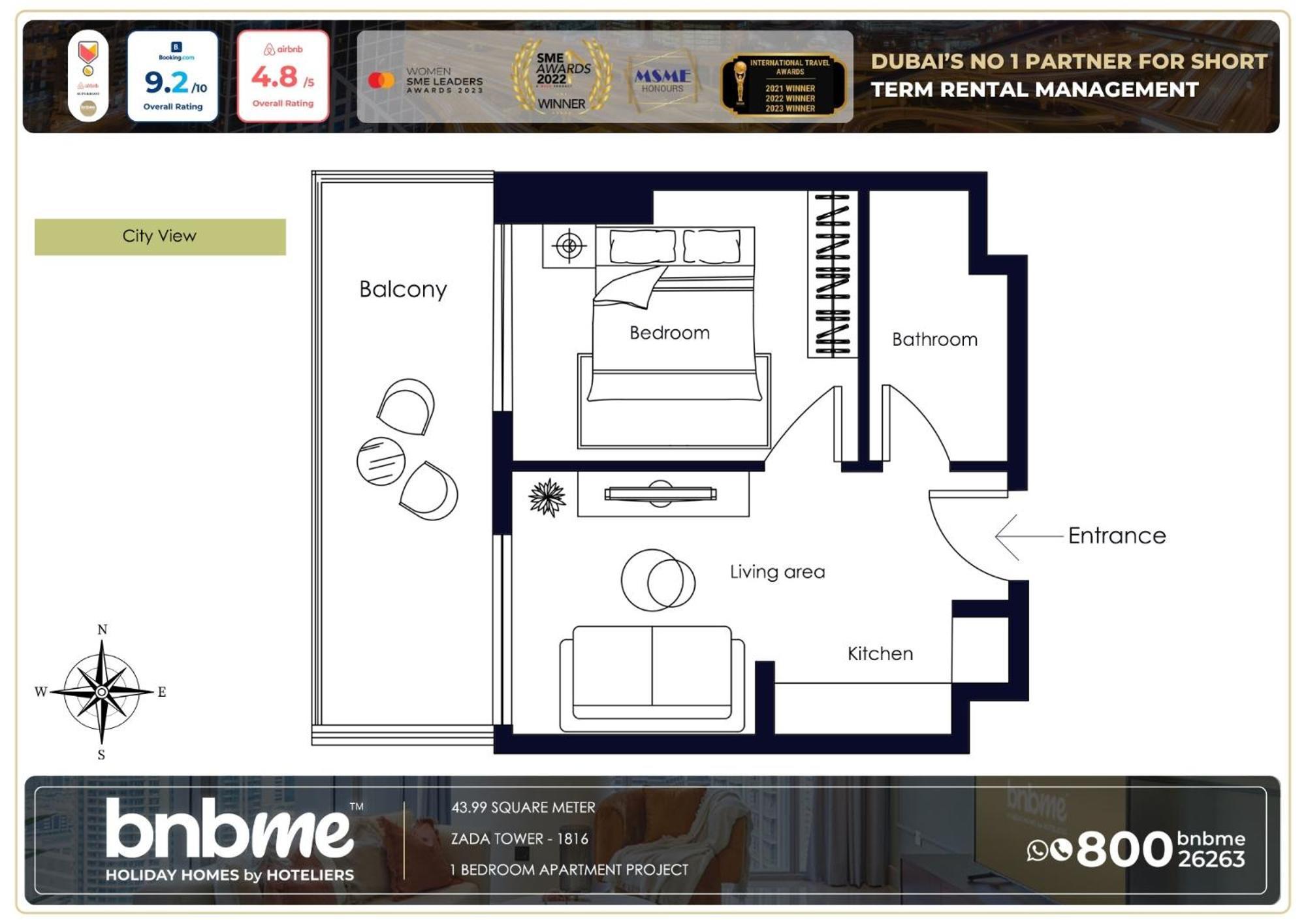 Bnbmehomes - Damac Zada Tower Apartamento *